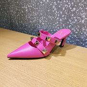 ROMAN STUD MULE IN CALFSKIN PINK 65 MM - 2