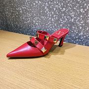 ROMAN STUD MULE IN CALFSKIN ROSSO VALENTINO 65 MM - 5