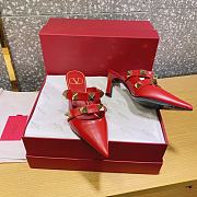 ROMAN STUD MULE IN CALFSKIN ROSSO VALENTINO 65 MM - 2