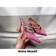 AMINA MUADDI Gilda Pink Satin Slipper - 4