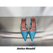 AMINA MUADDI Gilda Blue Satin Slipper - 6