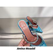 AMINA MUADDI Gilda Blue Satin Slipper - 5