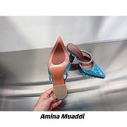 AMINA MUADDI Gilda Blue Satin Slipper - 4