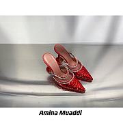 AMINA MUADDI Gilda Red Crystal Slide Sandals - 3