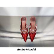 AMINA MUADDI Gilda Red Crystal Slide Sandals - 2