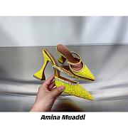AMINA MUADDI Gilda Yellow Crystal Slide Sandals - 1