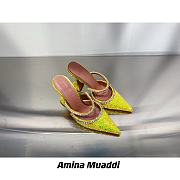 AMINA MUADDI Gilda Yellow Crystal Slide Sandals - 4