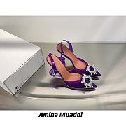 AMINA MUADDI Begum Purple Plexi Jewel Pumps - 5