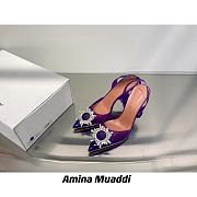 AMINA MUADDI Begum Purple Plexi Jewel Pumps - 3