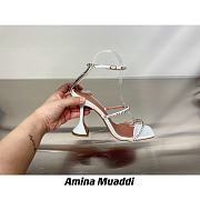 Amina Muaddi GILDA WHITE PATENT & WHITE CRYSTALS - 4