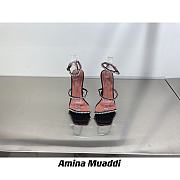 Amina Muaddi GILDA BLACK PATENT & WHITE CRYSTALS - 3