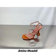 Amina Muaddi GILDA TAN PATENT & WHITE CRYSTALS - 4