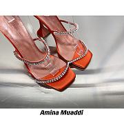 Amina Muaddi GILDA TAN PATENT & WHITE CRYSTALS LOW - 2