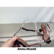 Amina Muaddi GILDA BLACK PATENT & WHITE CRYSTALS LOW - 5