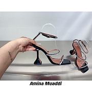Amina Muaddi GILDA BLACK PATENT & WHITE CRYSTALS LOW - 4