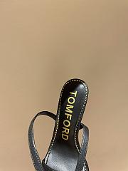 TOM FORD SHINY BLACK LEATHER PADLOCK POINTY NAKED SANDAL W2272T-LKD002 - 6