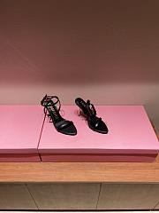 TOM FORD SHINY BLACK LEATHER PADLOCK POINTY NAKED SANDAL W2272T-LKD002 - 4