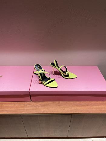 TOM FORD SHINY YELLOW LEATHER PADLOCK POINTY NAKED SANDAL W2272T-LKD002