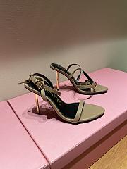 TOM FORD SHINY NUDE LEATHER PADLOCK POINTY NAKED SANDAL W2272T-LKD002 - 4