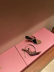 TOM FORD SHINY NUDE LEATHER PADLOCK POINTY NAKED SANDAL W2272T-LKD002 - 2