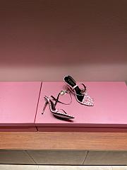 TOM FORD SHINY BLOSSOM LEATHER PADLOCK POINTY NAKED SANDAL W2272T-LKD002 - 5