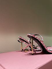 TOM FORD SHINY BLOSSOM LEATHER PADLOCK POINTY NAKED SANDAL W2272T-LKD002 - 2