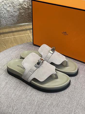 Hermes Sandal Slide Leather Locker