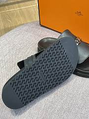 Hermes Sandal Slide Black Leather Locker - 5