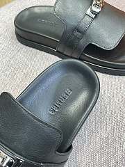 Hermes Sandal Slide Black Leather Locker - 2