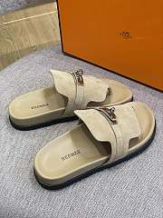 Hermes Sandal Slide Sand  Leather Locker - 5