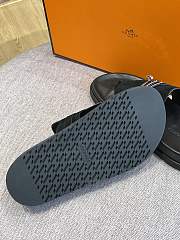 Hermes Sandal Slide Black Suede Leather Locker - 4