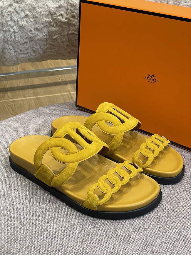 Hermes Sandal Slide Yellow Rings Locker - 1
