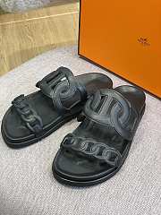 Hermes Sandal Slide Black Rings Locker - 5
