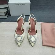 AMINA MUADDI Yellow Powder satin pumps - 3