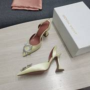 AMINA MUADDI Yellow Powder satin pumps - 2
