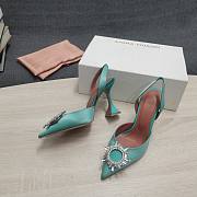AMINA MUADDI Green Light satin pumps - 6