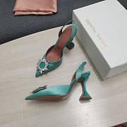 AMINA MUADDI Green Light satin pumps - 4
