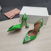 AMINA MUADDI Green satin pumps - 5