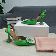 AMINA MUADDI Green satin pumps - 3