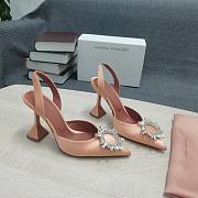 AMINA MUADDI Nude satin pumps - 1