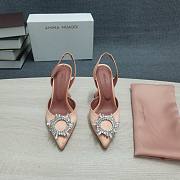AMINA MUADDI Nude satin pumps - 5