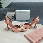 AMINA MUADDI Nude satin pumps - 4
