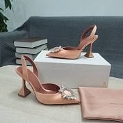 AMINA MUADDI Nude satin pumps - 3