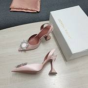 AMINA MUADDI Pink satin pumps - 5