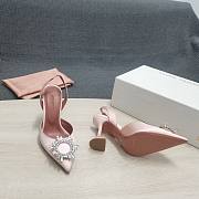 AMINA MUADDI Pink satin pumps - 4