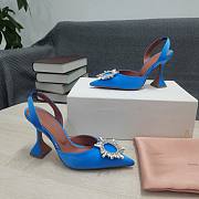 AMINA MUADDI Blue satin pumps - 6