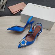 AMINA MUADDI Blue satin pumps - 3