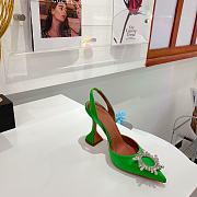 AMINA MUADDI High Green satin pumps - 6