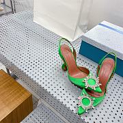 AMINA MUADDI High Green satin pumps - 5