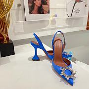 AMINA MUADDI High Blue satin pumps - 6